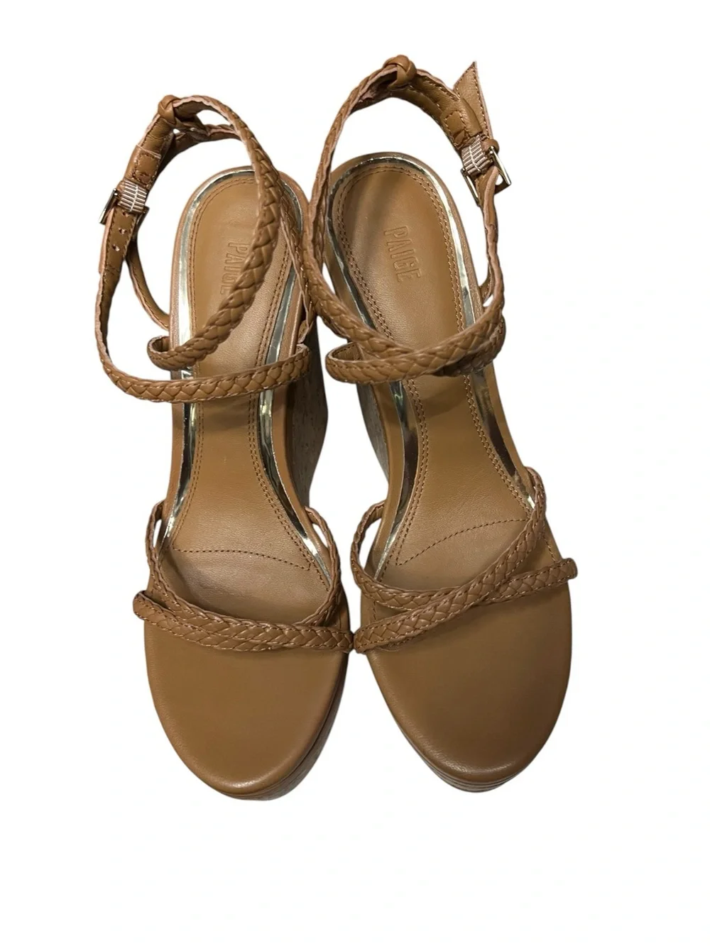 🌻Paige Hazel Platform Cork Wedge Sandals Ankle Strap Open Toe Size 8